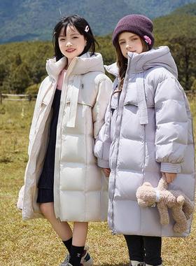 英国Next Rtrx 儿童羽绒服女童中长款洋气新款中大童加厚冬季外套