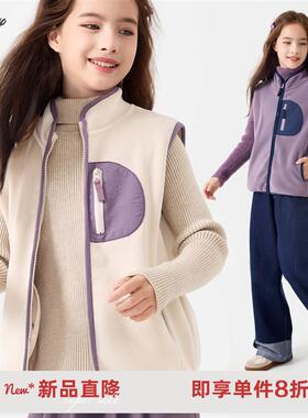 英国Next Chek 女童马甲摇粒绒春秋新款儿童坎肩马夹洋气内搭背心