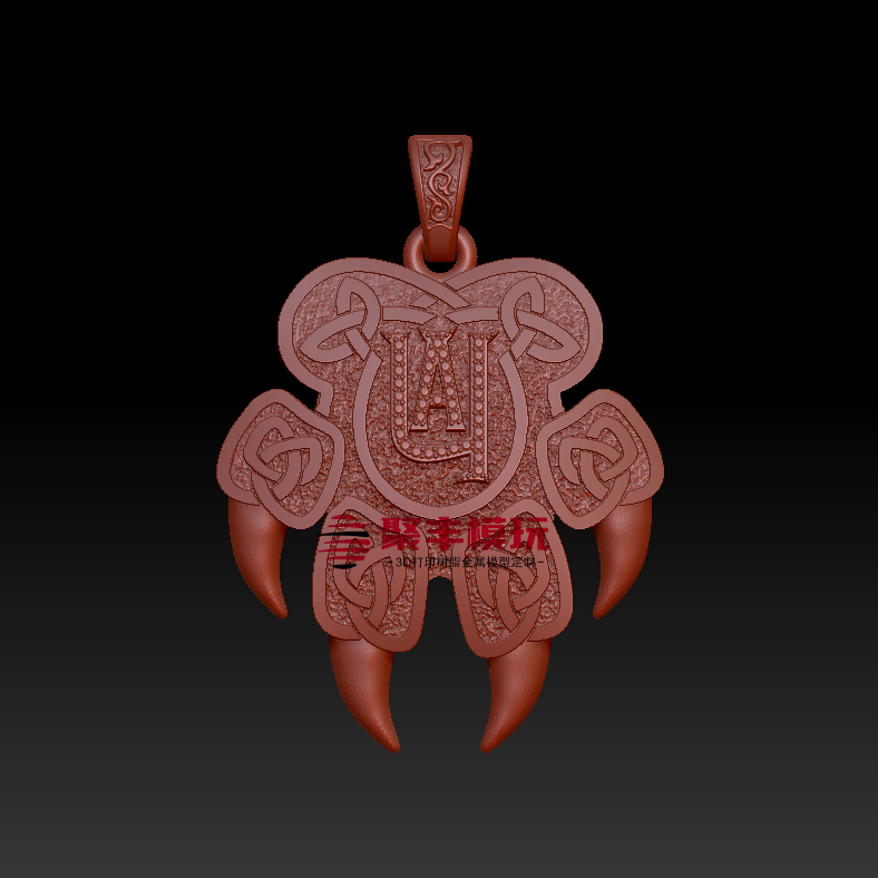 爪子吊坠STL文件3D模型首饰三维图纸STL数据机雕刻CNC