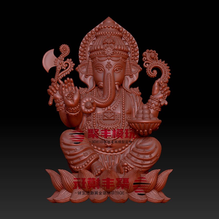 象鼻财神STL文件3D图纸模型印度象鼻三维图纸STL数据机雕刻