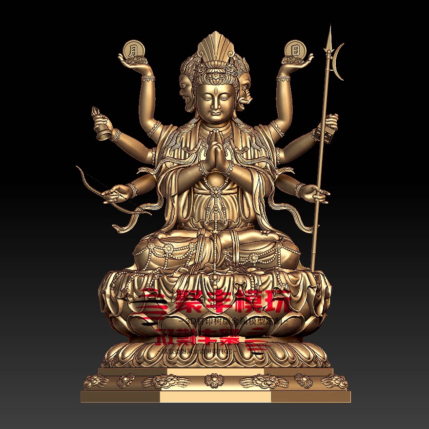 斗姆元君STL文件3D图纸模型菩萨三维图纸STL数据机雕刻CNC