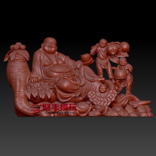 弥勒佛STL文件3D模型大肚佛三维图纸STL数据机雕刻打印