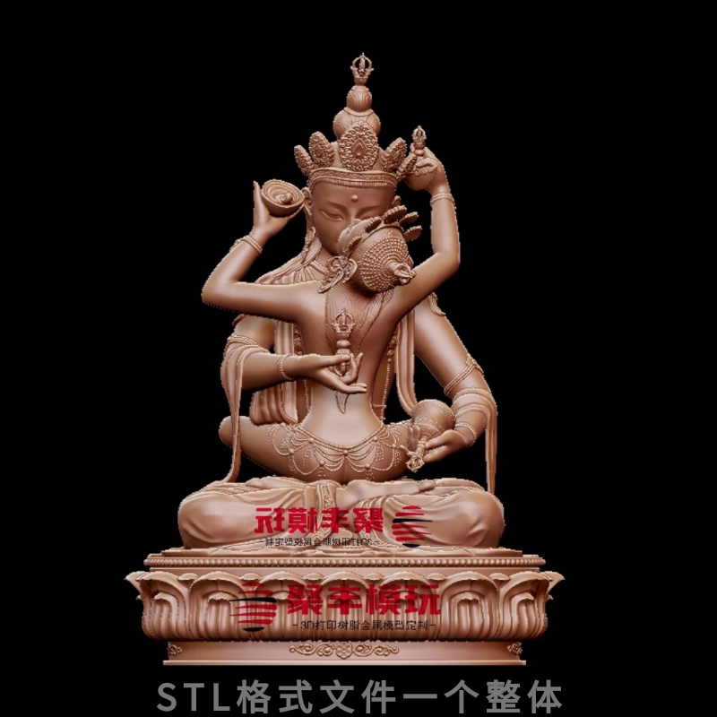 金刚萨埵菩萨STL文件藏佛3D模型欢喜佛三维机雕图纸A02