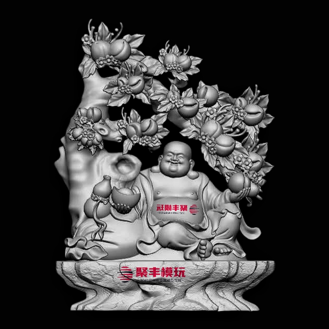 弥勒佛STL文件3D模型大肚佛三维图纸STL数据机雕刻CNC聚丰模玩
