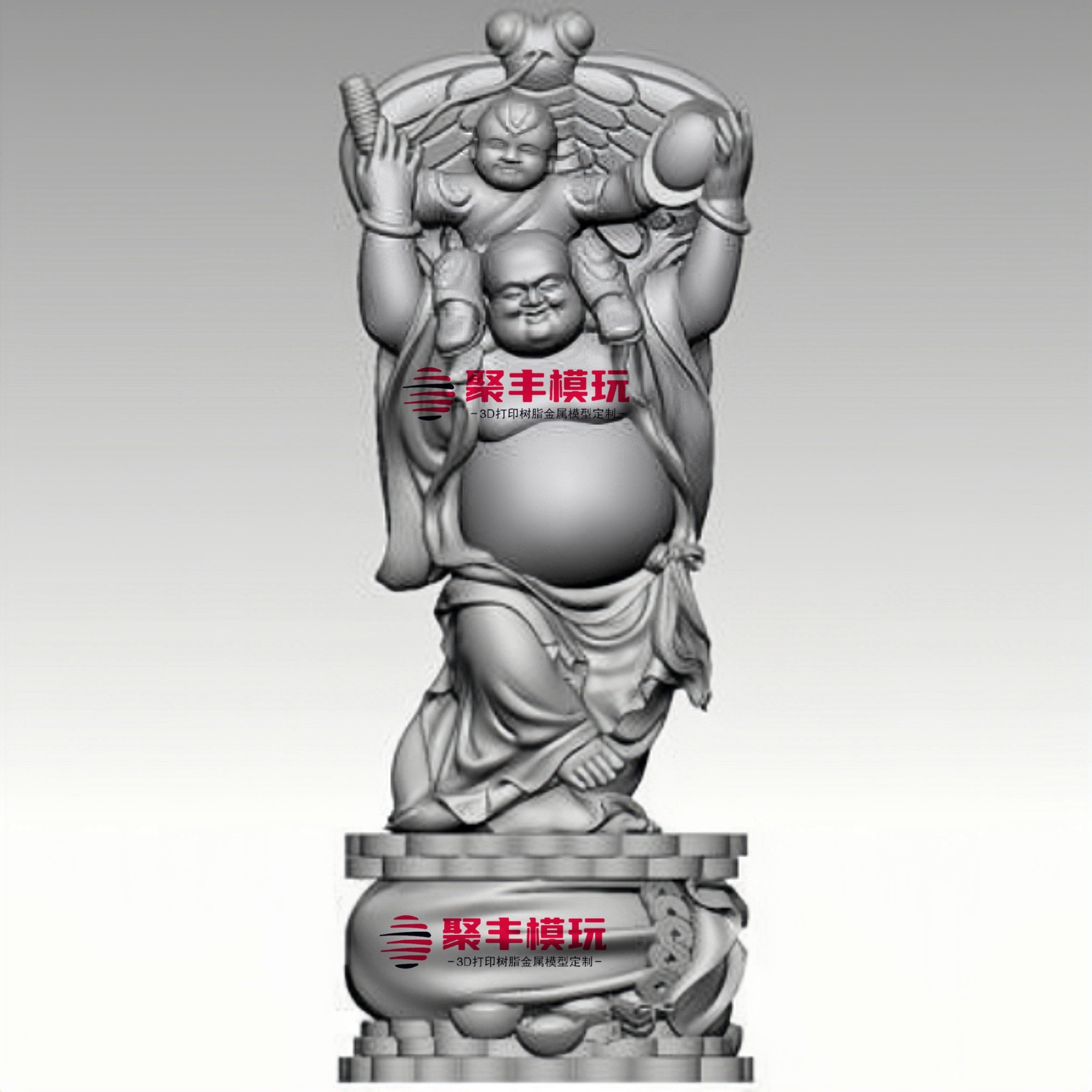 弥勒佛精雕STL文件3D模型STL文件欢笑佛三维立体图纸STL文件