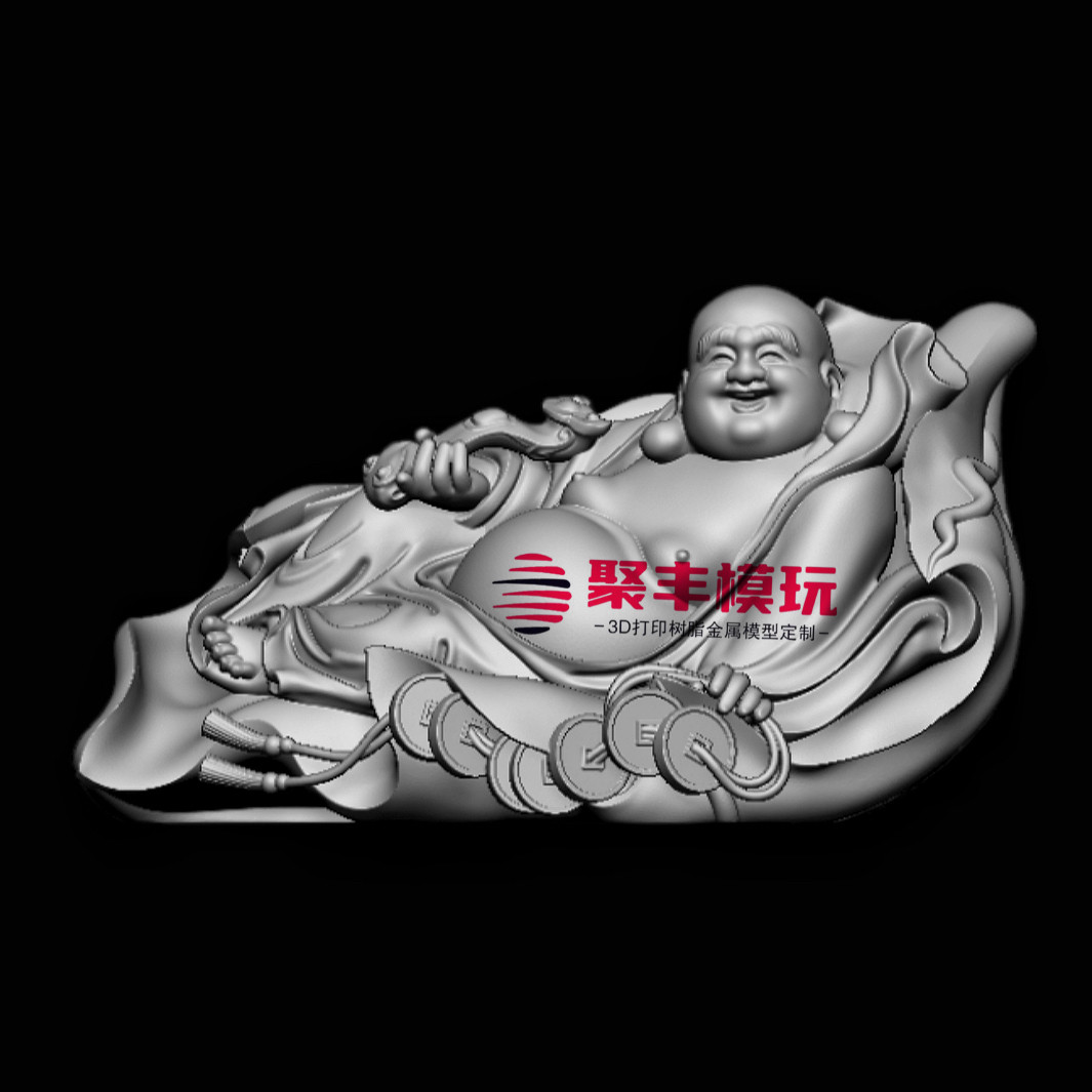 叶子弥勒佛STL文件3D图纸模型弥勒佛三维图纸数据圆雕机雕刻