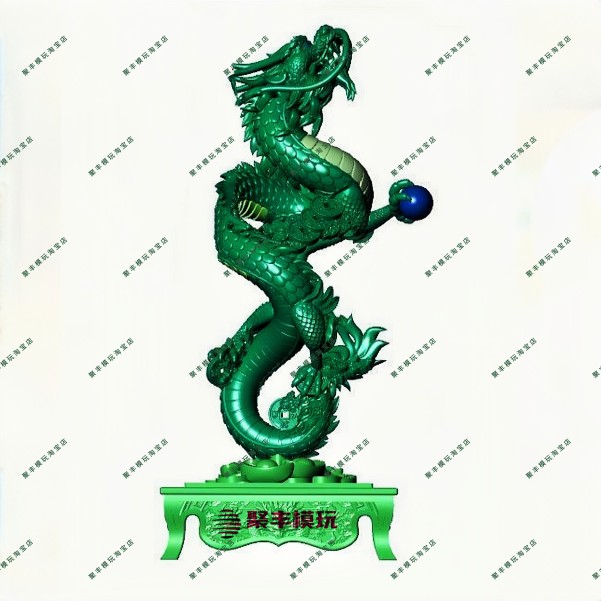 中国龙STL文件龙3D模型机雕图纸圆雕三维图龙工艺品STL文件CNC