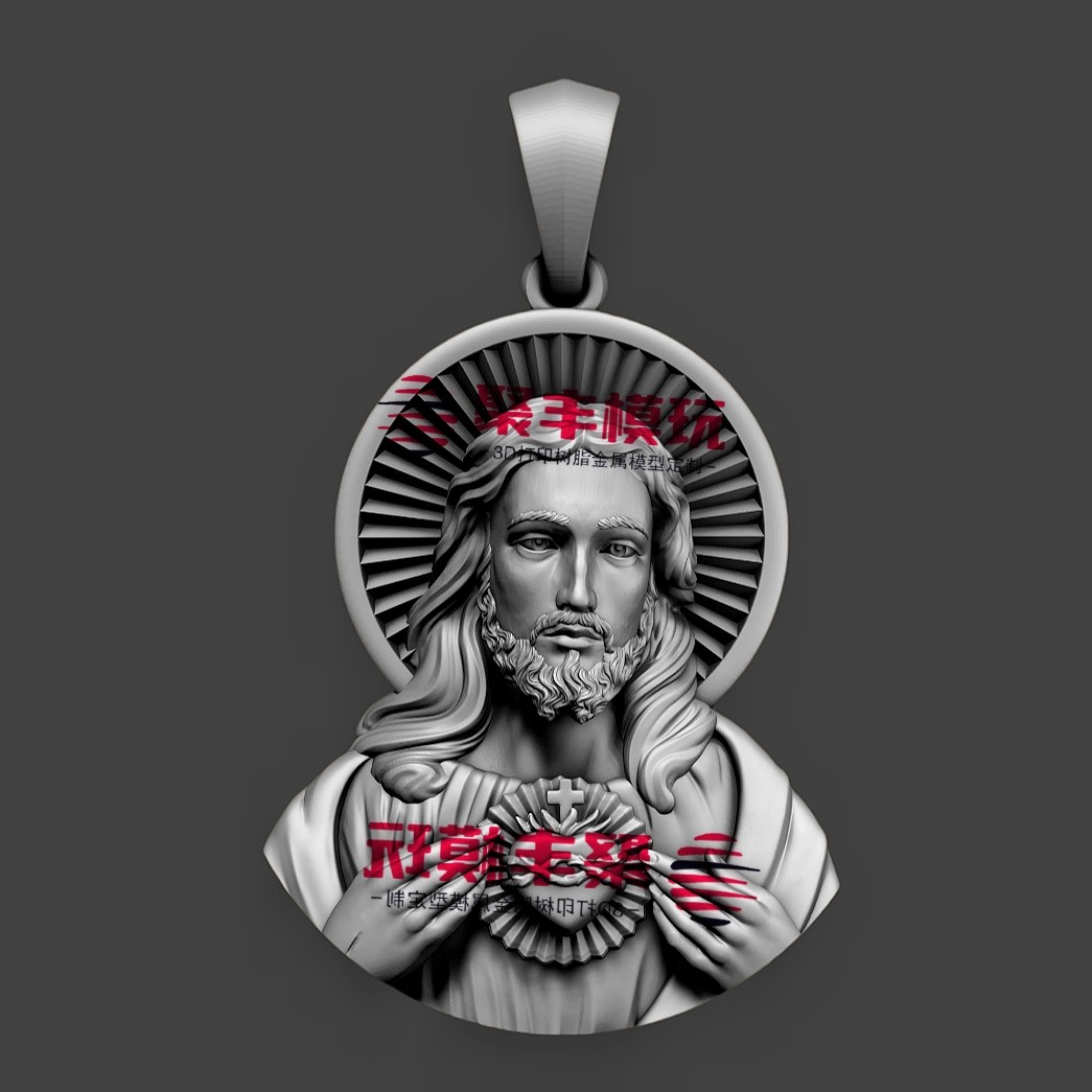 浮雕西方人物吊坠STL文件3D模型首饰三维立体图纸STL数据机雕打印