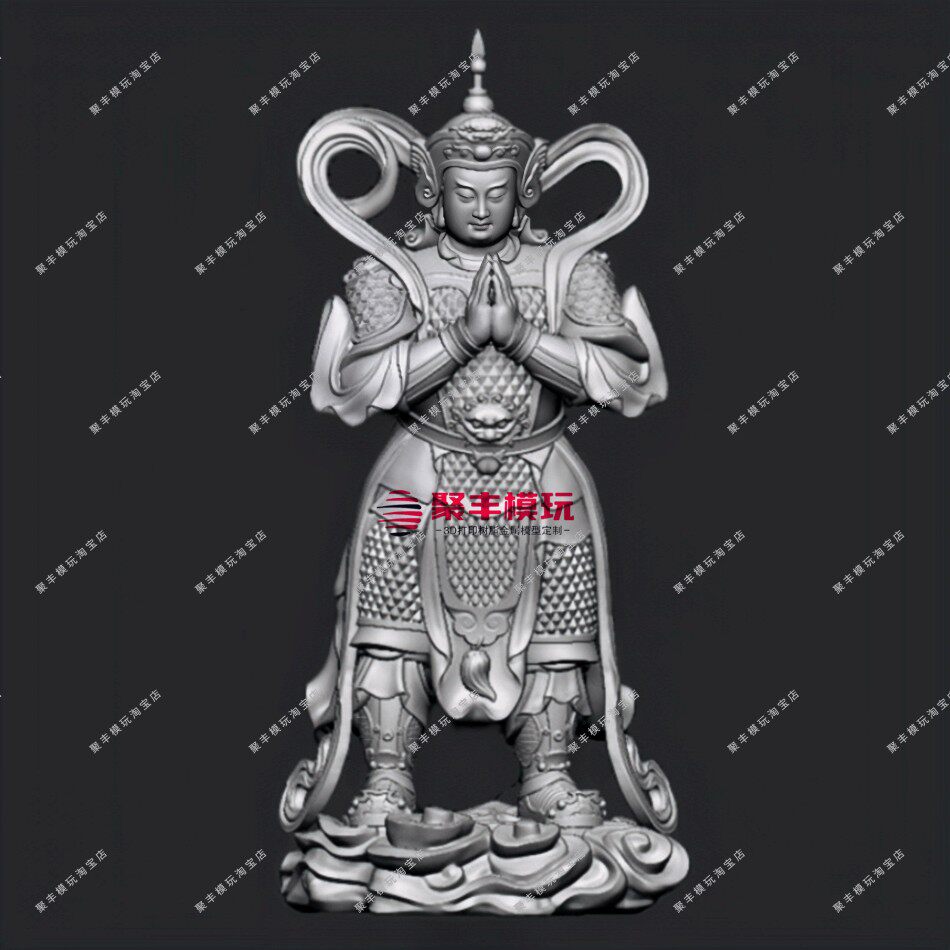 韦陀菩萨STL文件图纸3D模型楼至佛圆雕三维立体STL数据CNC
