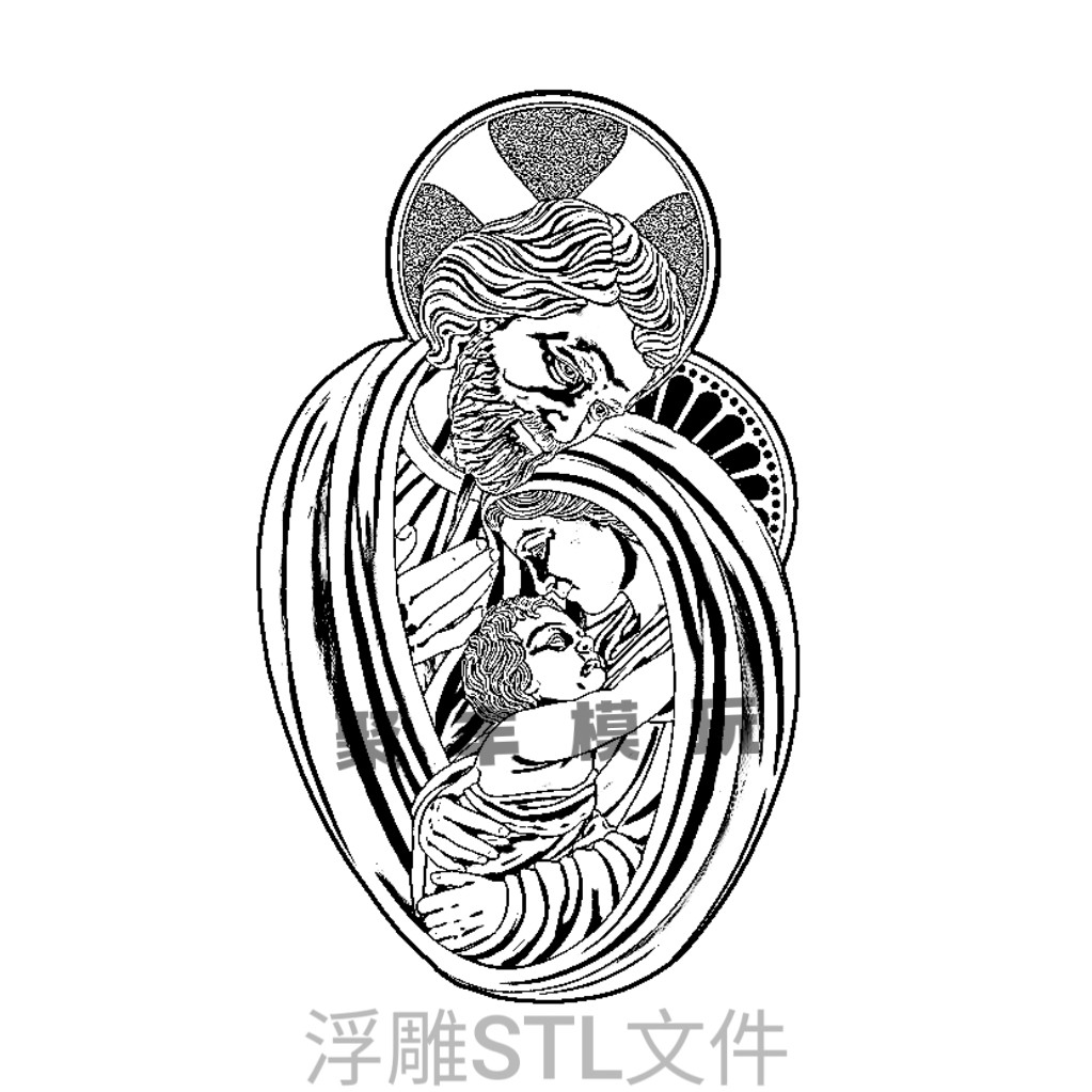 浮雕西方人物STL文件3D模型首饰三维立体图纸STL数据打印雕刻