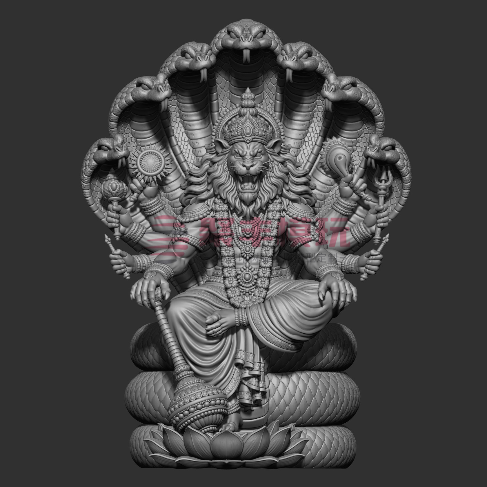 印度神STL文件3D模型毗湿奴三维图纸STL格式数据打印