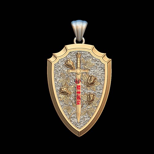 盾剑玫瑰STL文件3D模型首饰三维图纸STL数据机雕刻CNC