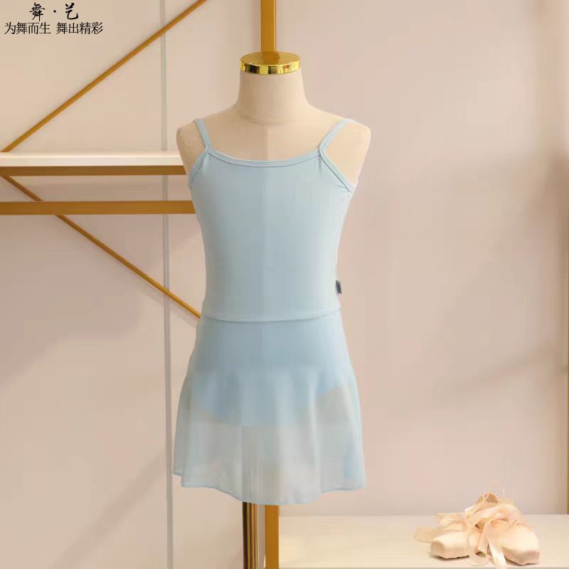 儿童舞蹈服女童吊带形体练功服芭蕾舞裙夏季考级