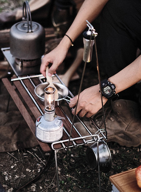 Thous Winds千风魔方小折叠桌户外多功能黑胡桃木SOTO蜘蛛炉炉架