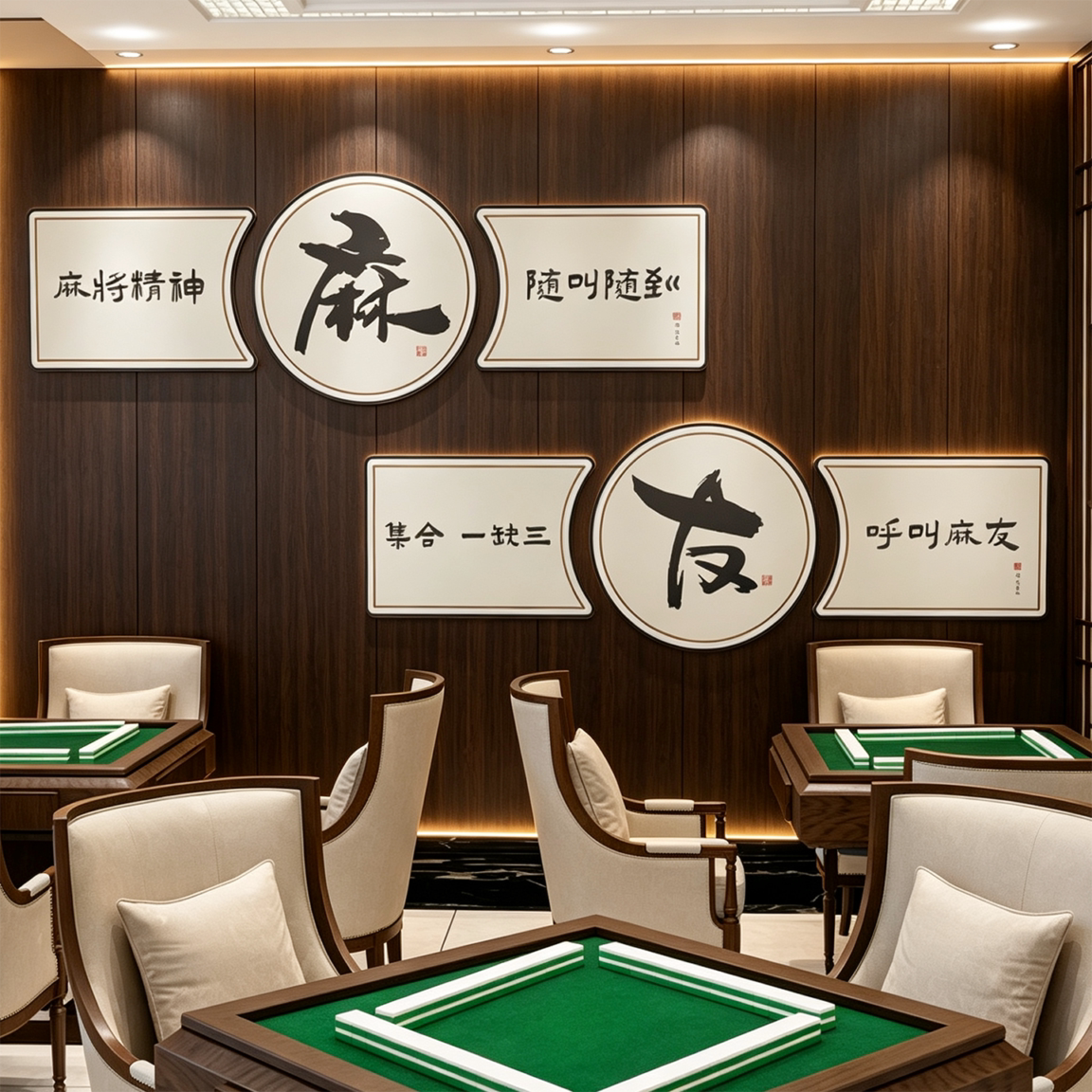 国潮棋牌室装饰画装修用品棋盘主题文化壁画麻将馆厅房布置墙贴纸