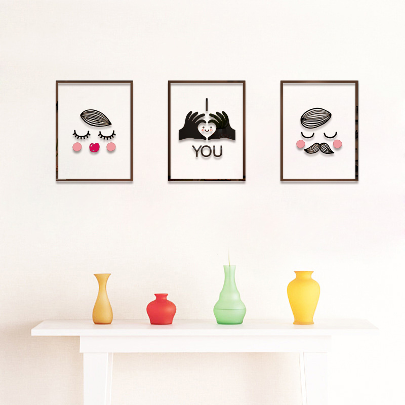 情侣风相框客厅玄关婚房立体墙贴