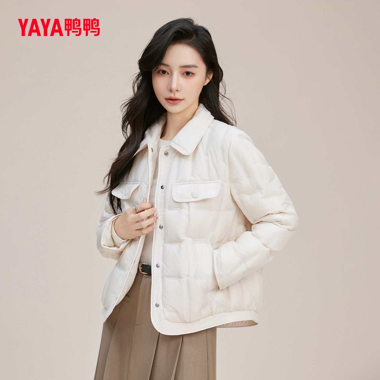 鸭鸭轻薄羽绒服内胆2025秋冬新款多口袋POLO领短款小个子外套百搭,女装/女士精品,羽绒服,淘宝优惠券,粉丝福利购,淘宝优惠卷