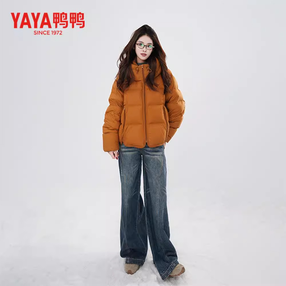 新款时尚连帽加厚羽绒面包服外套