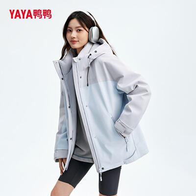 时尚连帽短款户外防寒鸭绒外套女