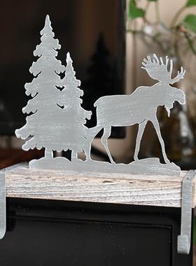 北欧做旧客厅桌面挂钩实木圣诞