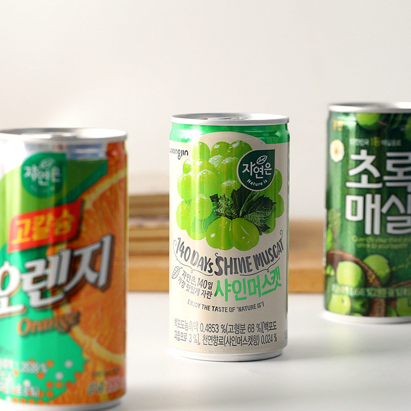 韩国进口熊津阳光葡萄味青梅橙汁饮料夏日办公室清凉解渴果汁饮品