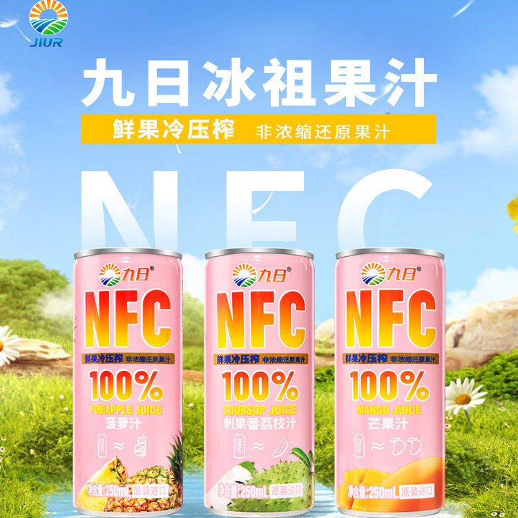 九日冰祖NFC100%果汁250ml*24罐餐厅浴场饮品饮料越南进口