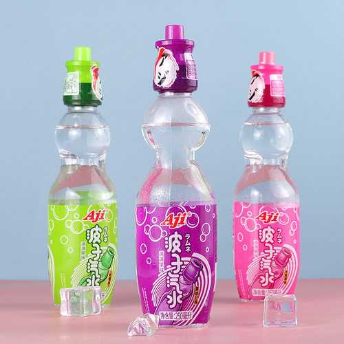 AJI 日式波子汽水 黑加仑柠檬果味碳酸饮料夏日饮品弹珠汽水250ml