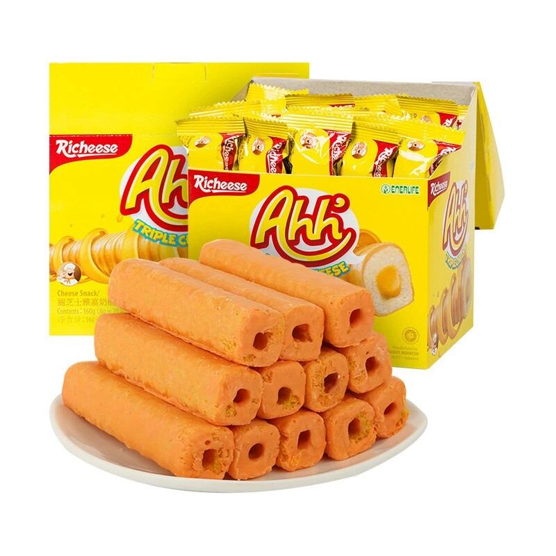 印尼进口nabati纳宝帝丽芝士玉米棒160g奶酪味夹心卷休闲零食品