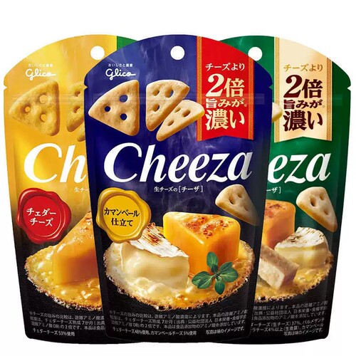 日本进口零食固力果cheeza卡蒙贝尔芝士三角饼干/薄脆饼干