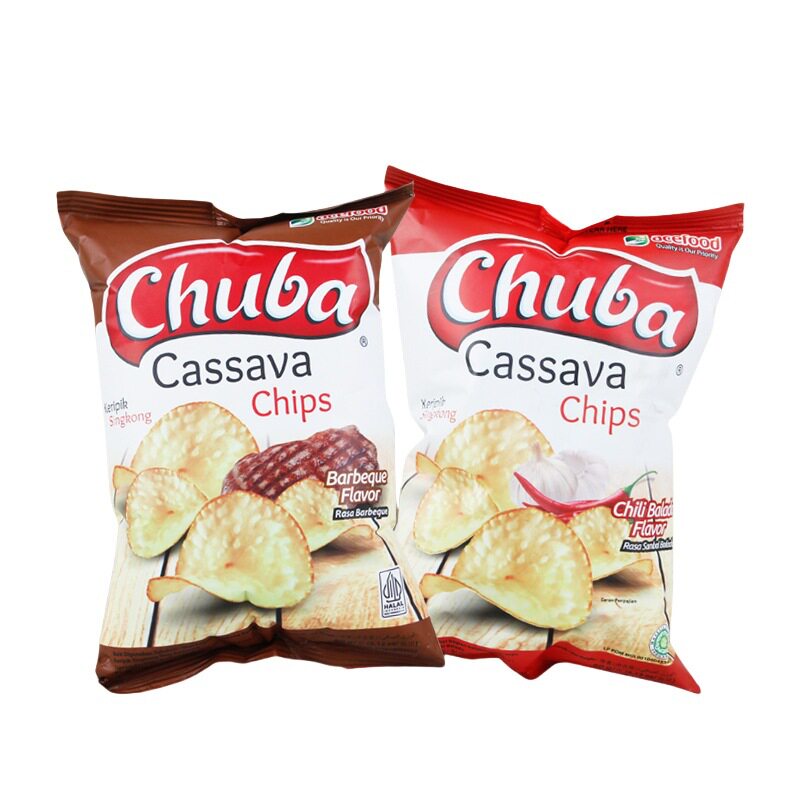 印尼进口食品 Chuba烧烤香辣味木薯片 袋装膨化零食小吃60g