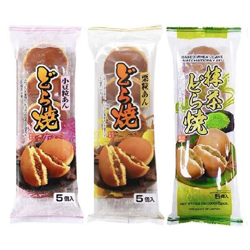 日本进口日吉制果栗子红豆抹茶夹心铜锣烧食品糕点5个入300g*2袋