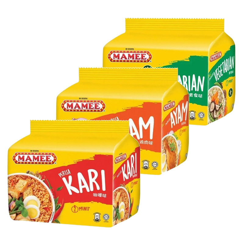 马来西亚进口MAMEE妈咪方便面咖喱鸡肉素食味快熟泡面5包装*2袋