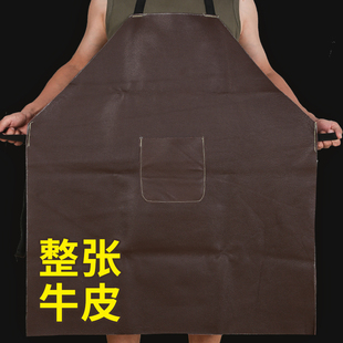 整皮电焊围裙牛皮焊工防护服柔软防烫耐高温耐磨厨房劳保牛皮围裙