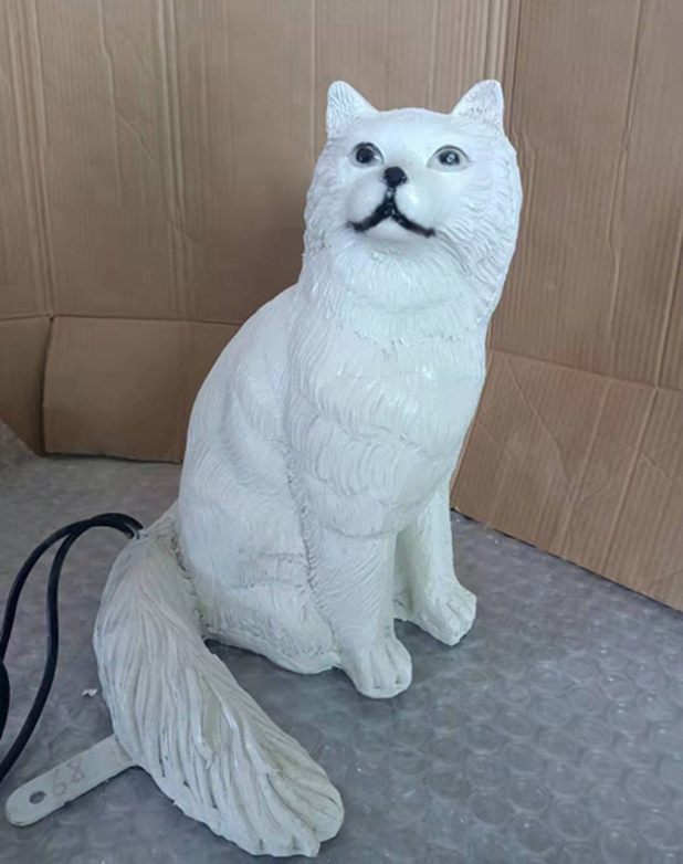 仿真发光伯曼猫土耳其安哥拉猫雕塑夜光灯摆件家庭游乐园动物园用