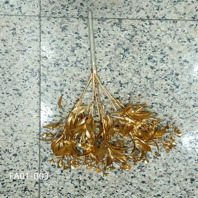 金色仿真把束花叶金玫瑰花白色红掌枯藤树枝装饰用品婚庆摆件花材