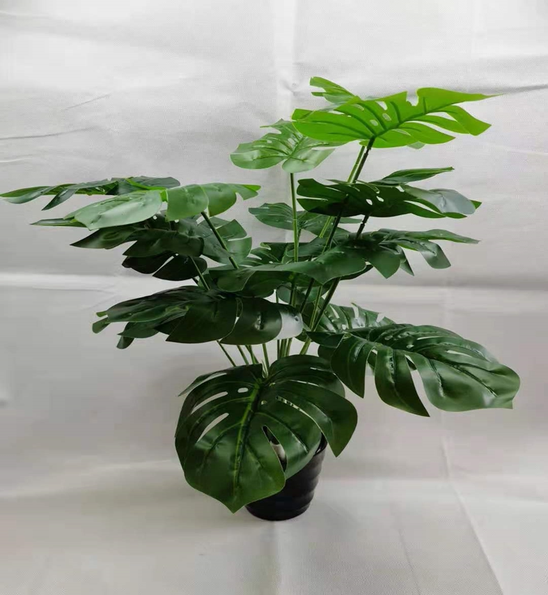 仿真人造绿植18叶龟背树室内办公室落地装饰别墅庭院绿化盆景西欧