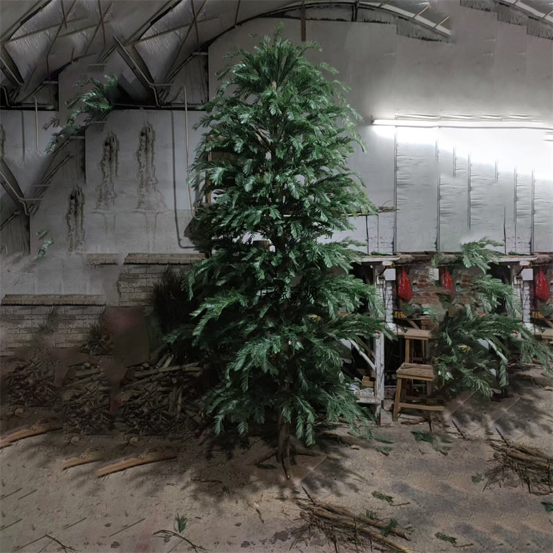 仿真荔枝果树人造水杉树枣叶树榆树室内酒店大型绿植摆件