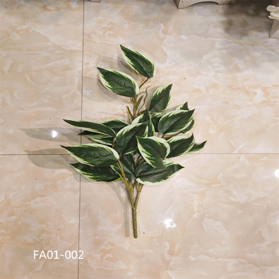 仿真白边橡皮树叶漆木叶豆瓣叶灰莉叶茉莉叶假叶子室内家居装饰