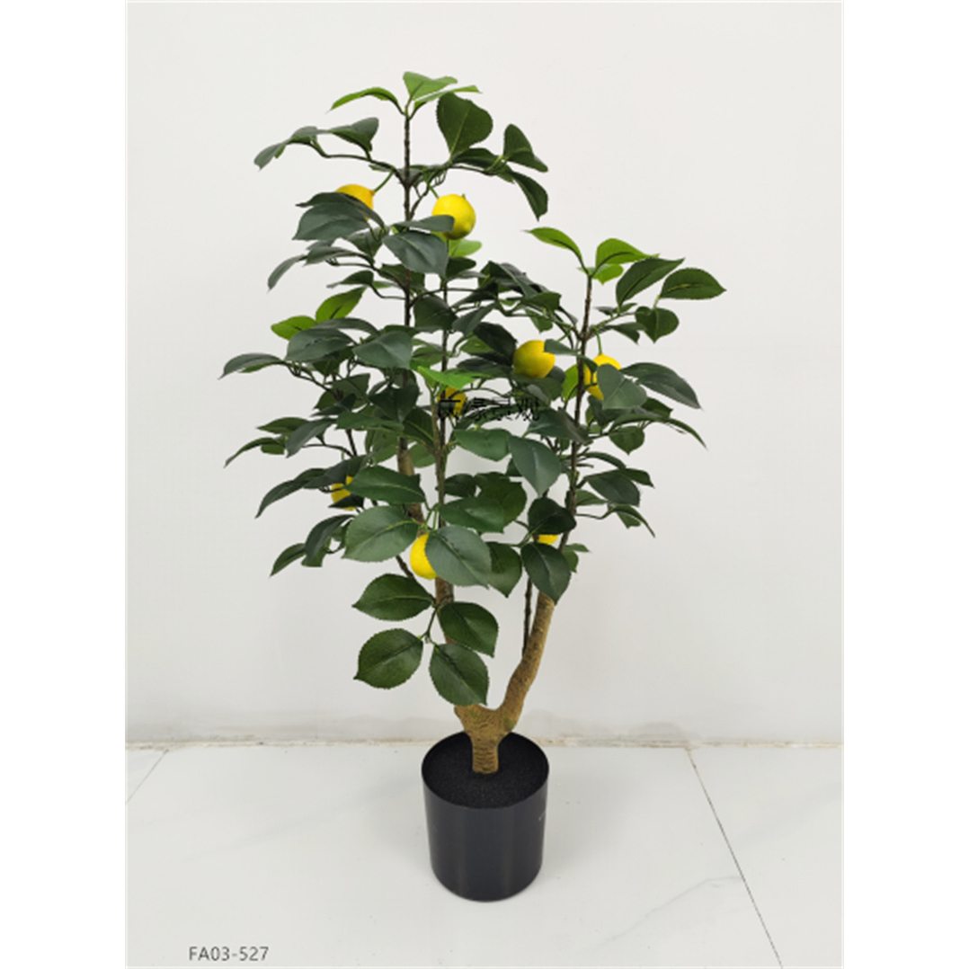 仿真新柠檬树吊钟盆栽海棠果树绿植装饰客厅大型室内落地植物摆件
