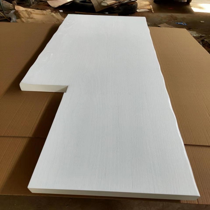 定制松木榆木办公桌实木餐桌面大板原木吧台板一字隔板置物架定做