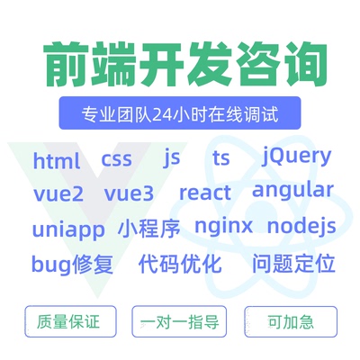 前端问题解决bug修复远程代码调试技术指导vue优化小程序定制开发