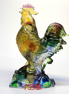 六合春琉璃生肖商务礼品祝寿摆件