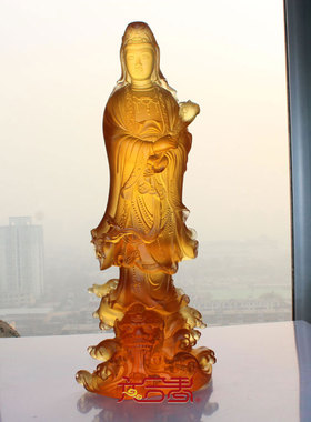 六合春琉璃如意乘龙观音结缘佛像