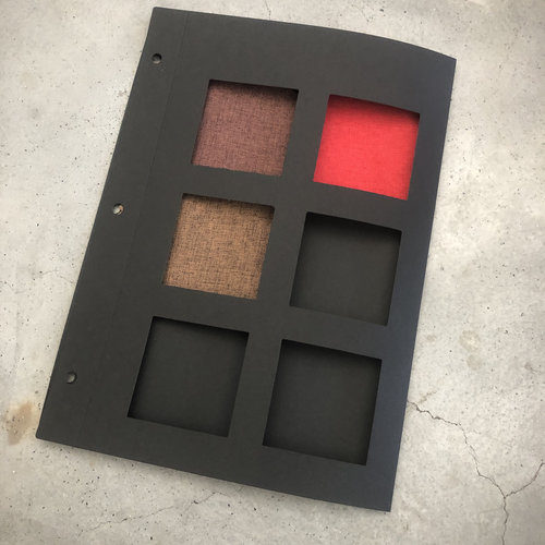 高档黑卡面料镂空活页样卡纸硬壳配套色卡LOGO定制