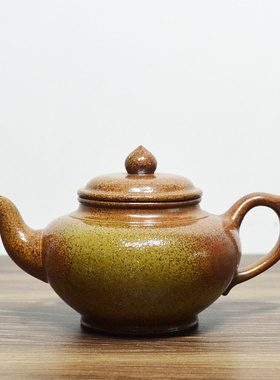 笑樱壶 宜兴紫砂壶原矿段泥特色柴烧落釉窑变紫砂中式茶具泡茶壶