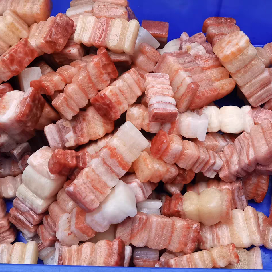 天然五花肉石手把件多款猪肉石桌面摆件装饰品奇石观赏石礼物招财