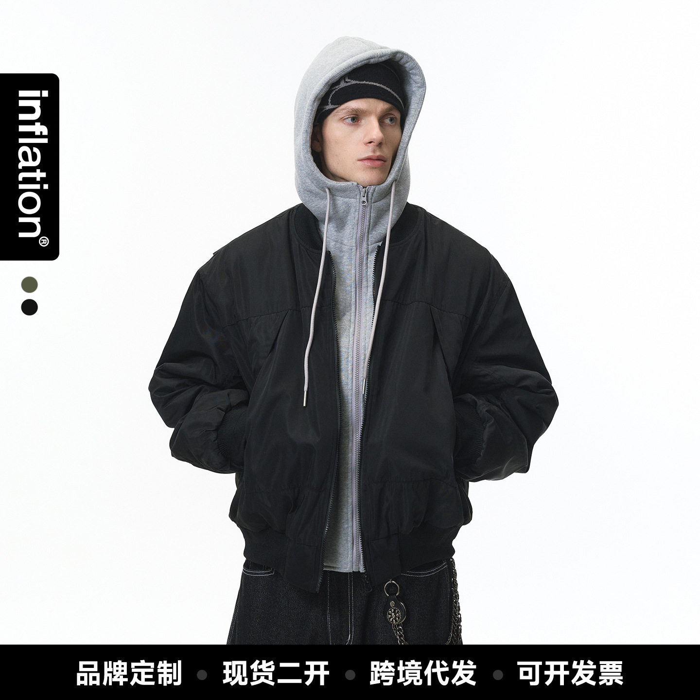 捷展男装|可拆卸假两件棒球服2夹克
