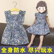 防水无袖 罩衫 透气衣儿童纯棉夏季 围裙幼儿园宝宝贝画画罩衣吃饭衣