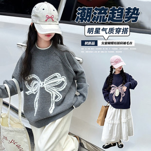 女童毛衣2025新款秋冬季儿童针织衫内搭女孩圆领打底毛线衣中大童