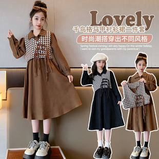 女童春装2025新款中大童裙子今年流行爆款女童公主裙早秋连衣裙